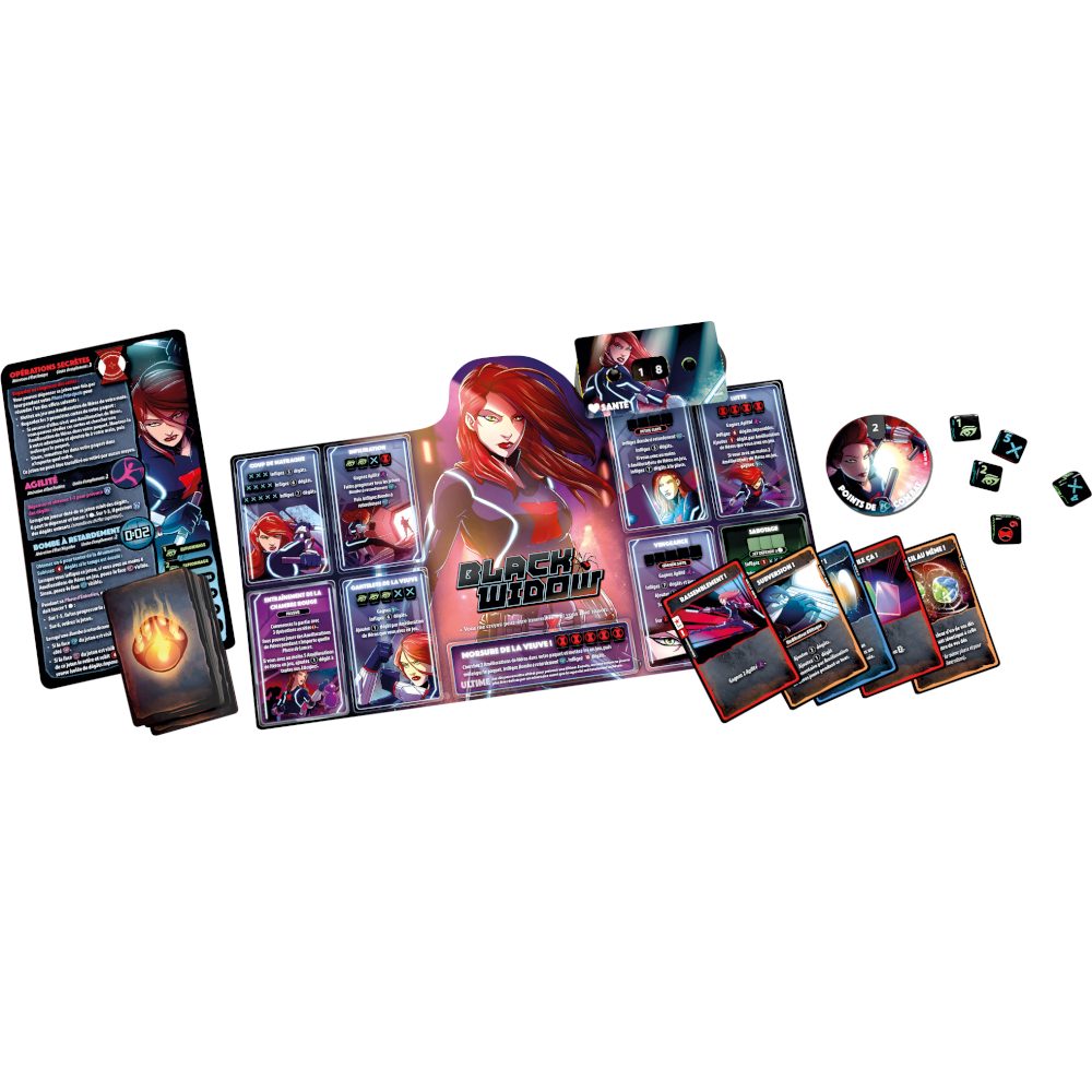 cartes 2 jeu Dice Throne Marvel Black Panther Captain Marvel BlackWidow Dr Strange