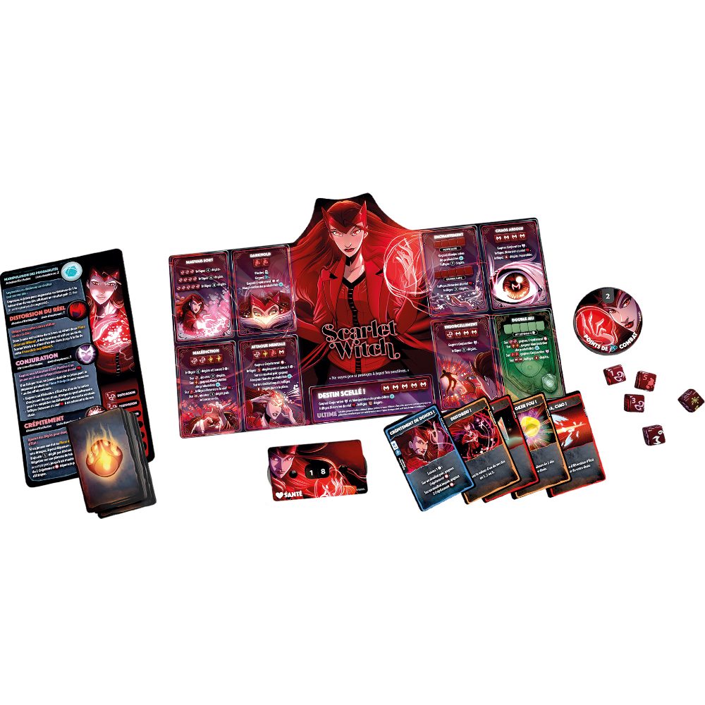 cartes 2 jeu Dice Throne Marvel Thor Loki Spiderman Scarlet Witch