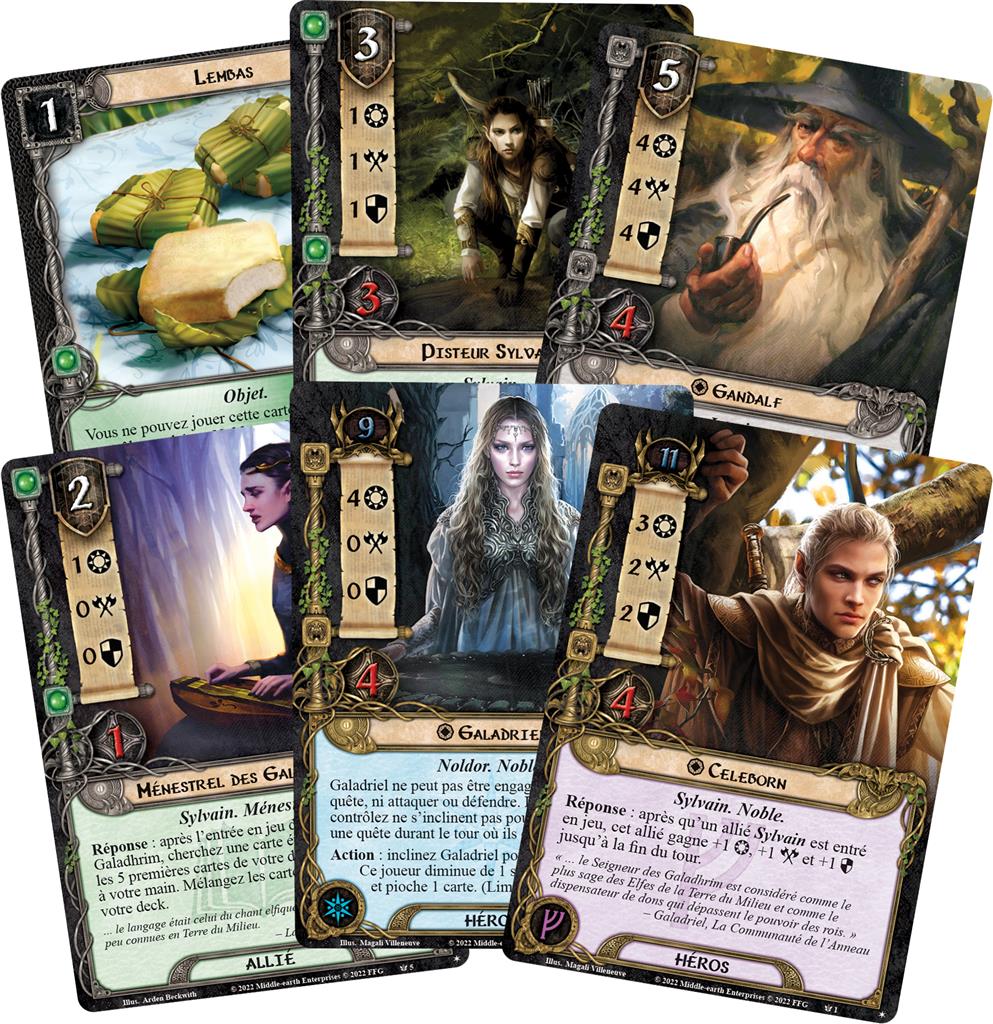 cartes jeu Le Seigneur des Anneaux Les elfes de la Lorien Deck