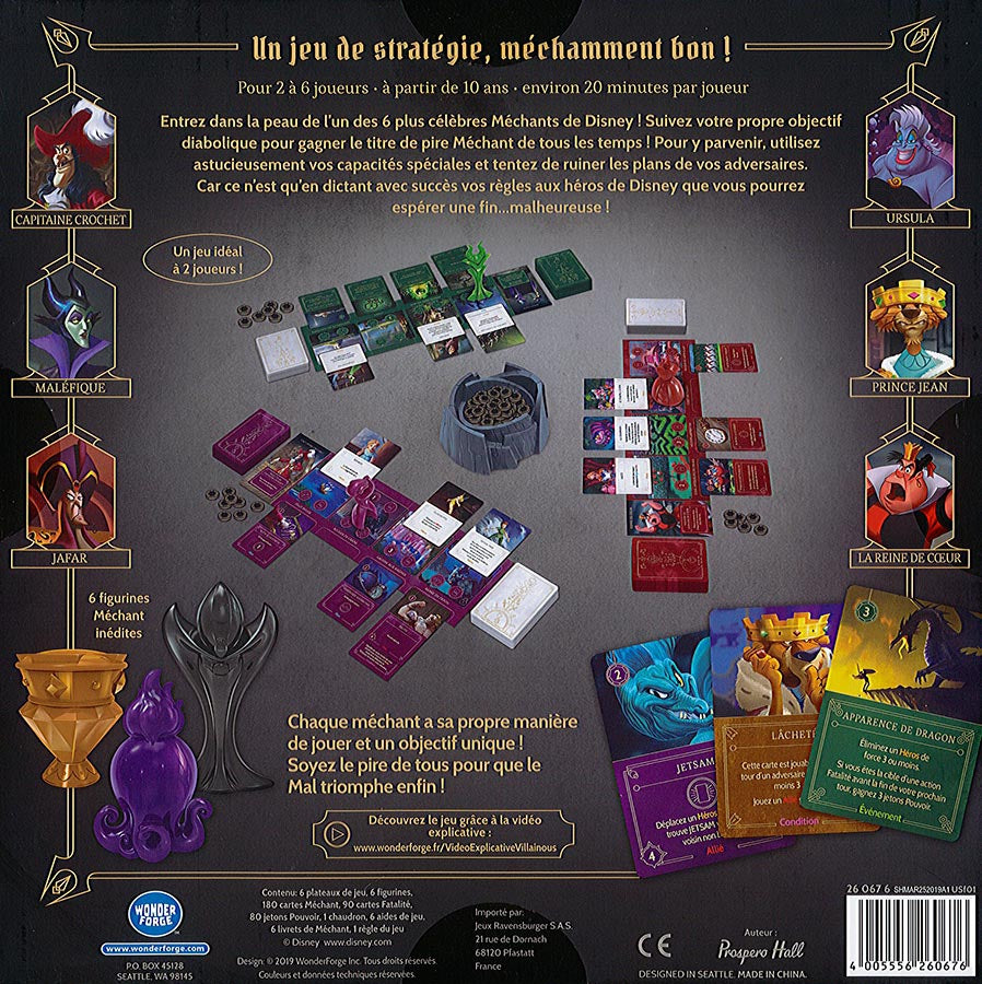 dos boite jeu Villainous