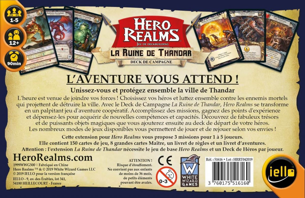 dos boite jeu Hero Realms La ruine de Thandar