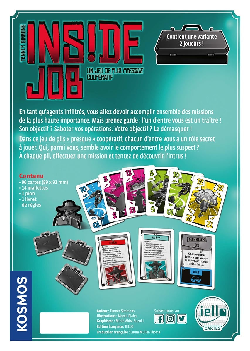 dos boite jeu Inside Job