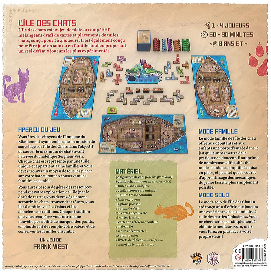 dos boite jeu L'ile des Chats