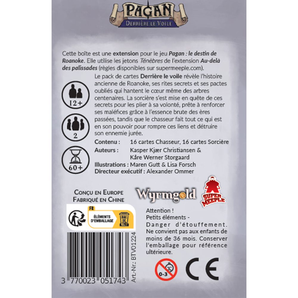 dos boite jeu Pagan Derriere le Voile