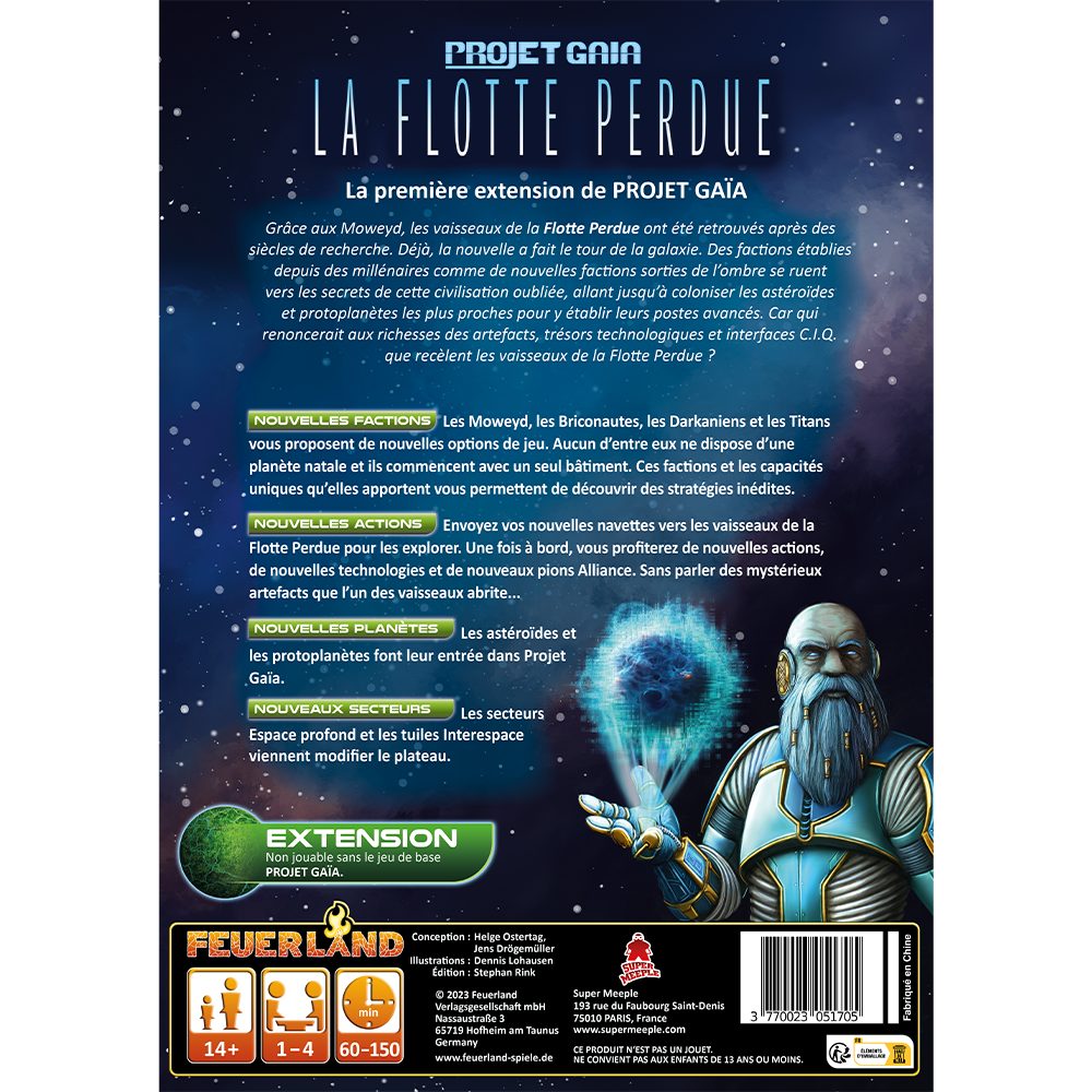 dos boite jeu Projet Gaia La Flotte Perdue