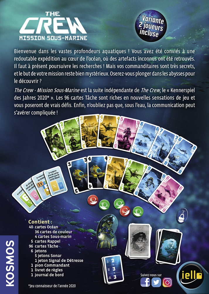 dos boite jeu The Crew Mission Sous Marine