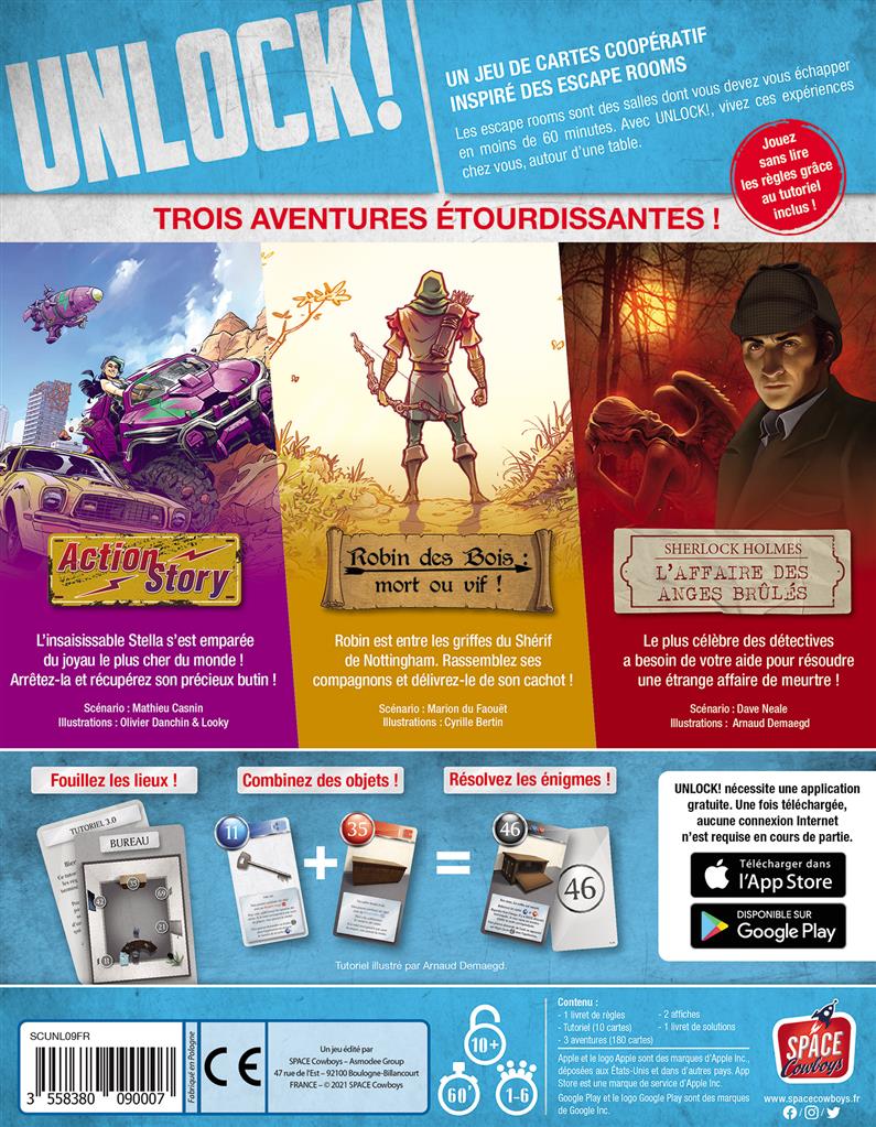dos boite jeu Unlock Legendary Adventures