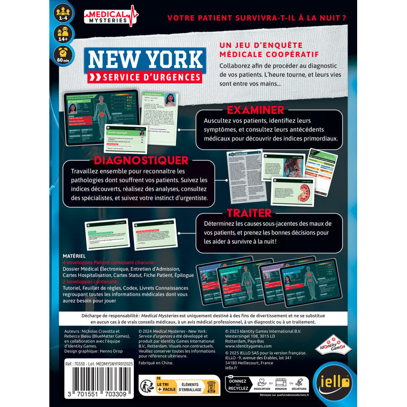dos boite jeu de societe medical mysteries newyork