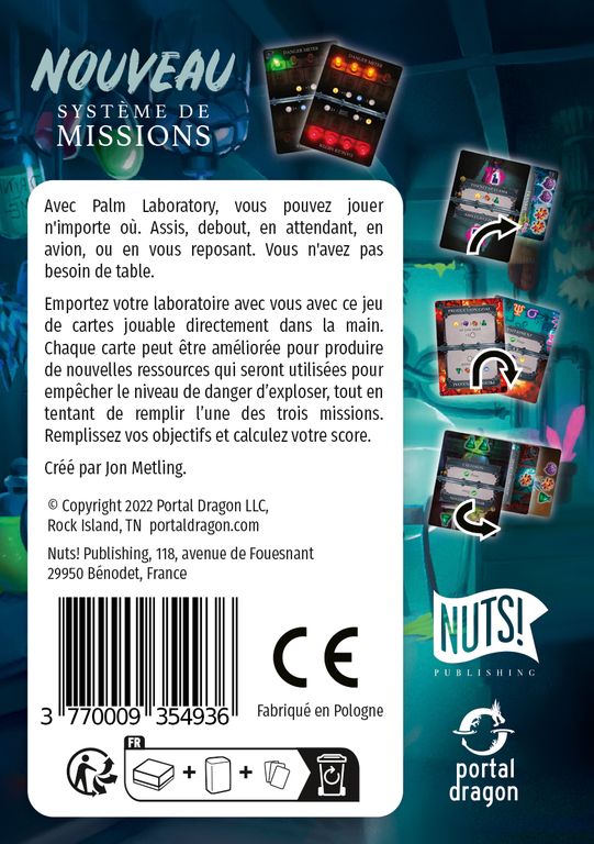 dos boite jeu Palm Laboratory