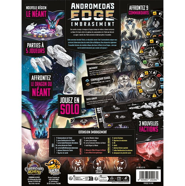 jeu Andromeda's Edge Embrasement dos de Boite