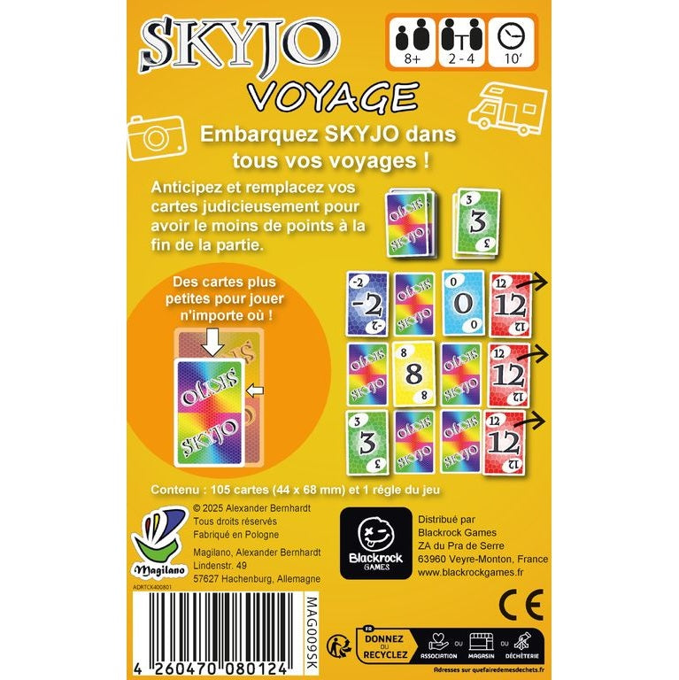 jeu de societe Skyjo Voyage dos de boite