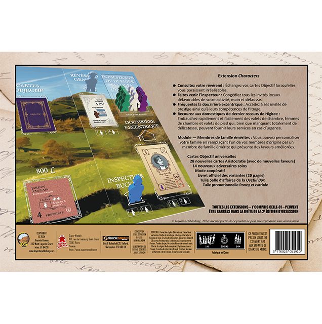 jeu de societe Obsession Personnages dos boite