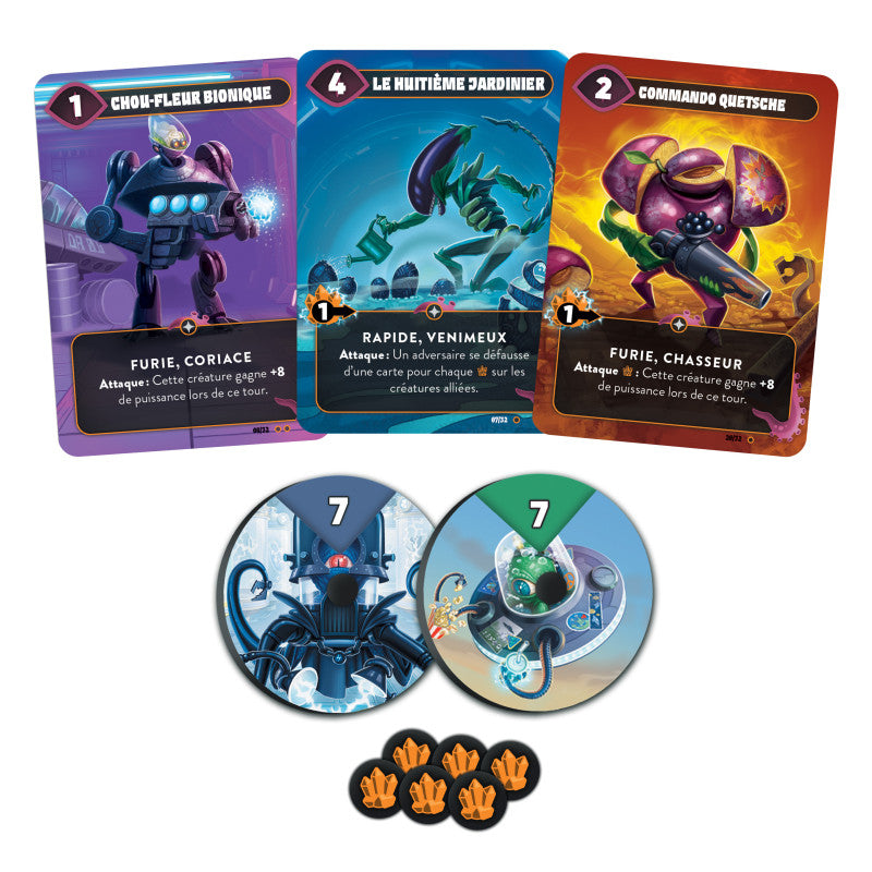 jeu de societe mindbug bataille de fruits galactique matériel