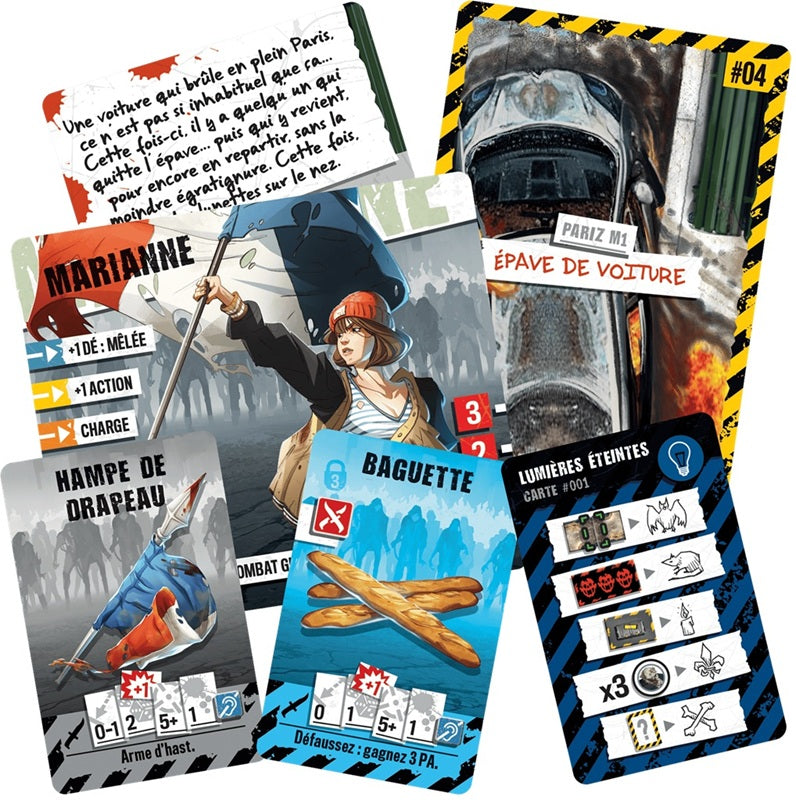 jeu de societe zombicide Pariz cartes