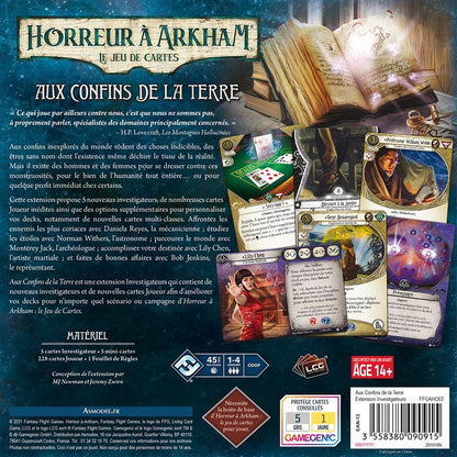 JCE Horreur a Arkham Aux confins de la Terre Investigateurs dos boite