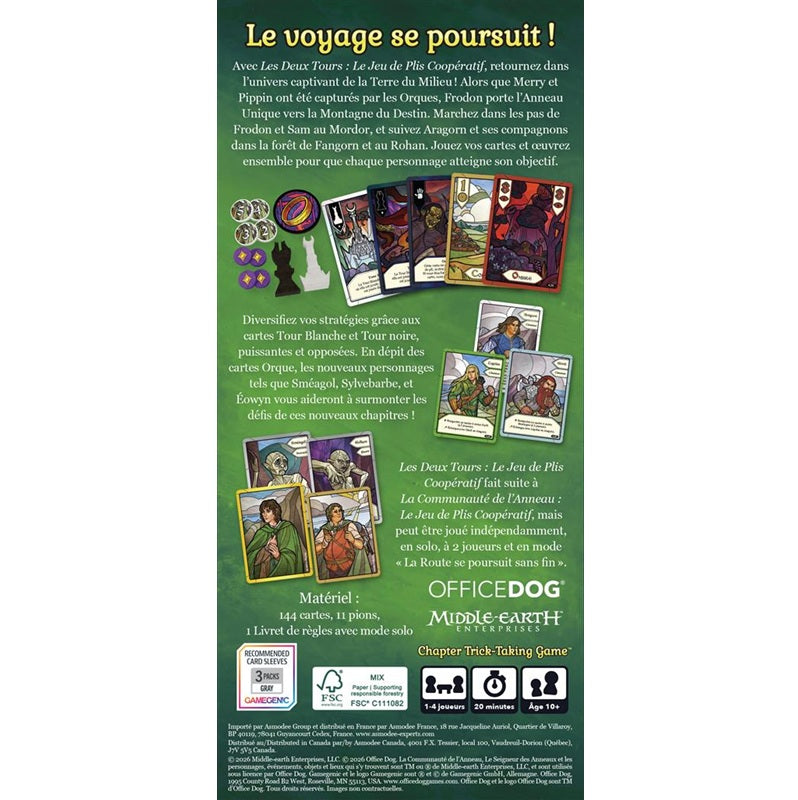 Les deux tours jeu pli cooperatif dos de boite