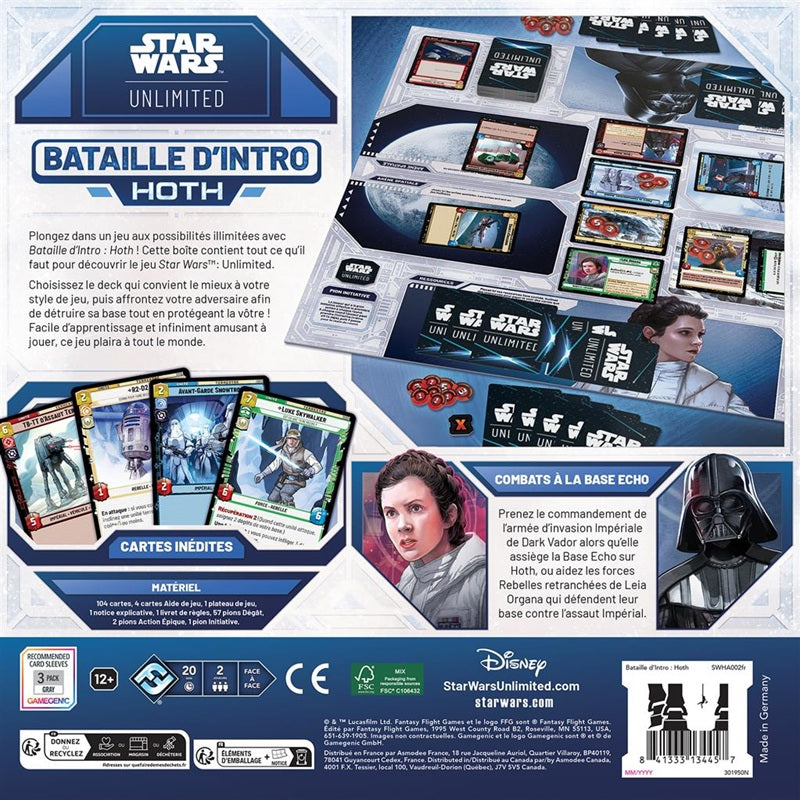 SWU dos boite d'apprentissage Bataille d'intro Hoth FR