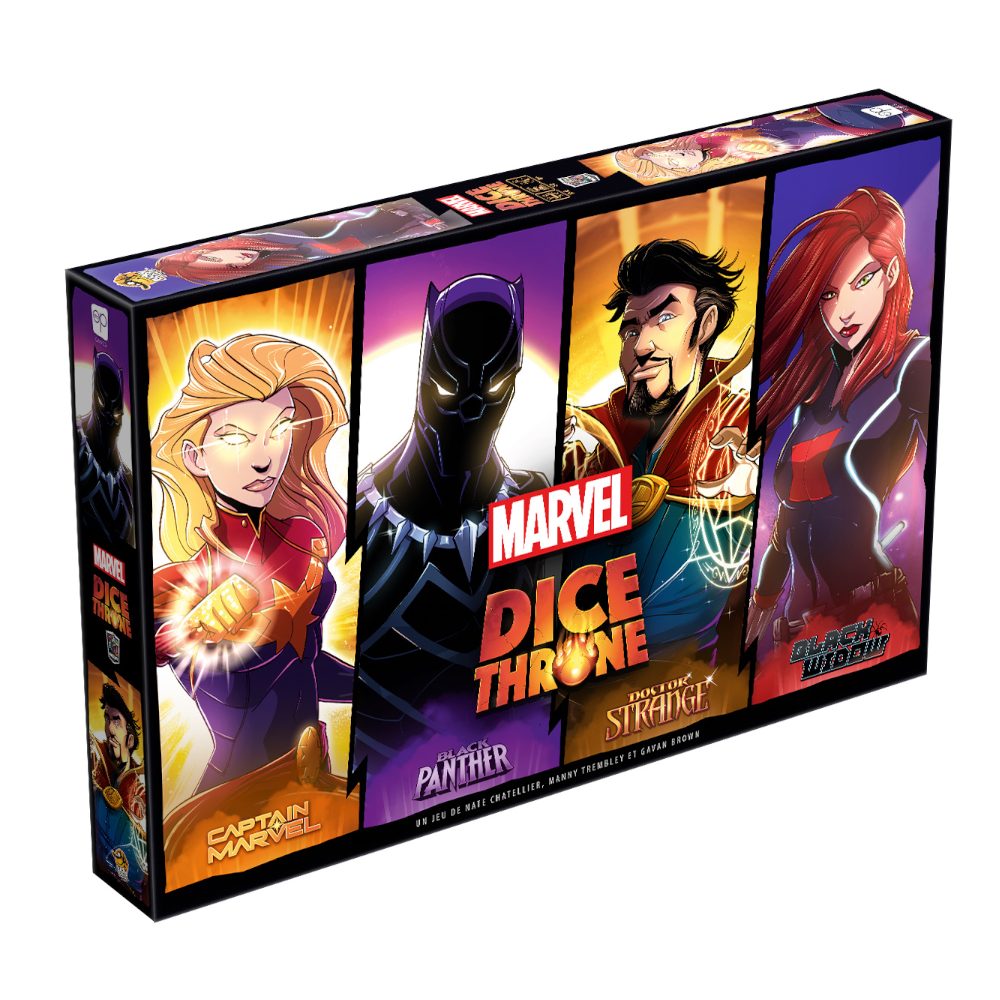 boite jeu Dice Throne Marvel Black Panther Captain Marvel BlackWidow Dr Strange