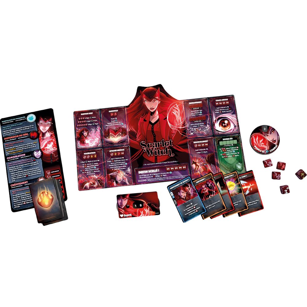 cartes 2  jeu Dice Throne Marvel Thor Loki Spiderman Scarlet Witch