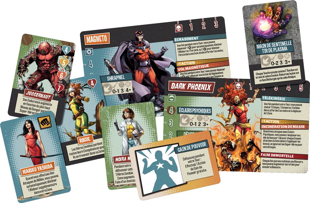 cartes jeu zombicide la resistance des x-men