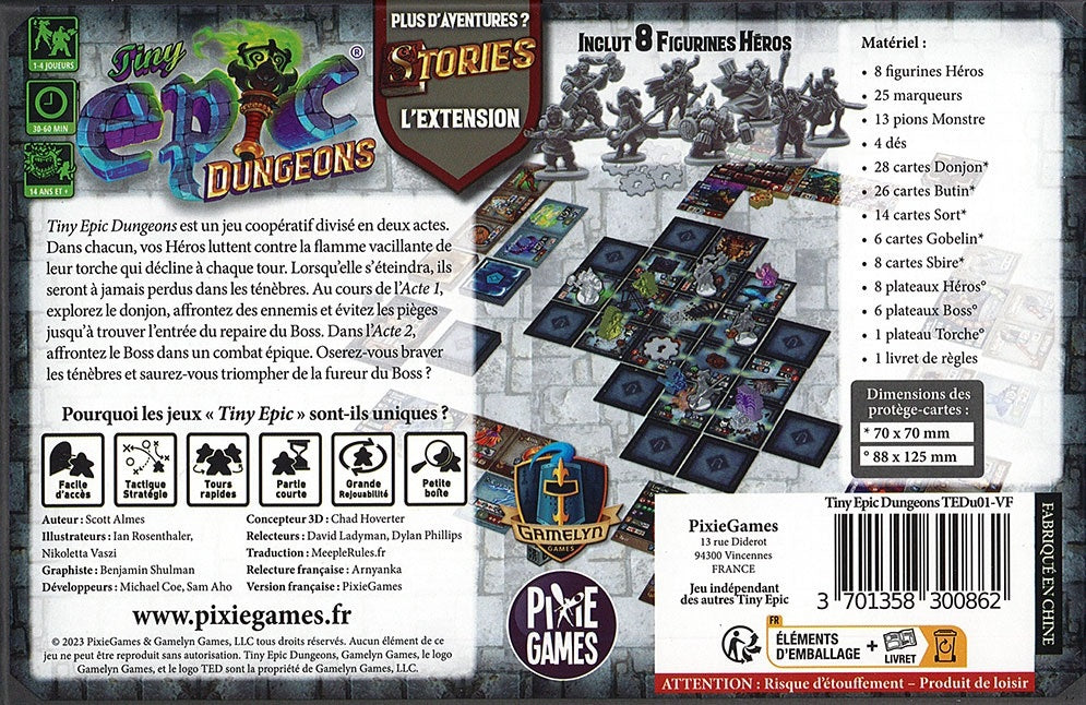 dos boite jeu Tiny Epic Dungeons