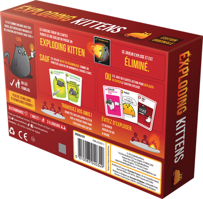 dos boite jeu Exploding Kittens 