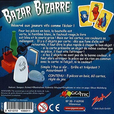 dos boite jeu Bazar Bizarre