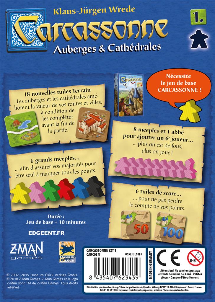 dos boite jeu Carcassonne Auberges et Cathedrales