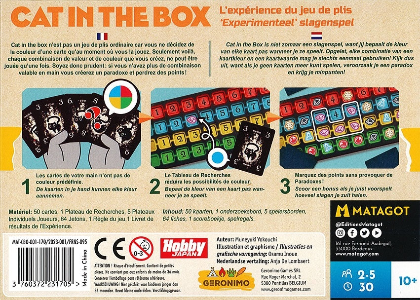 dos boite jeu Cat in the Box