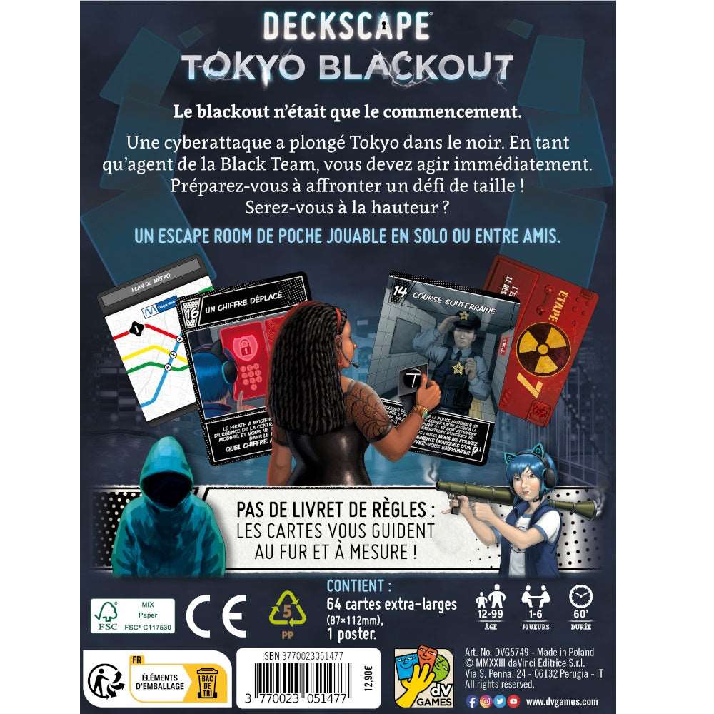 dos boite jeu Deckscape Tokyo Blackout