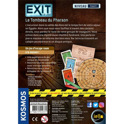 dos boite jeu EXIT Le Tombeau du Pharaon