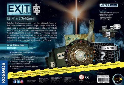 dos boite jeu EXIT PUZZLE Le Phare solitaire