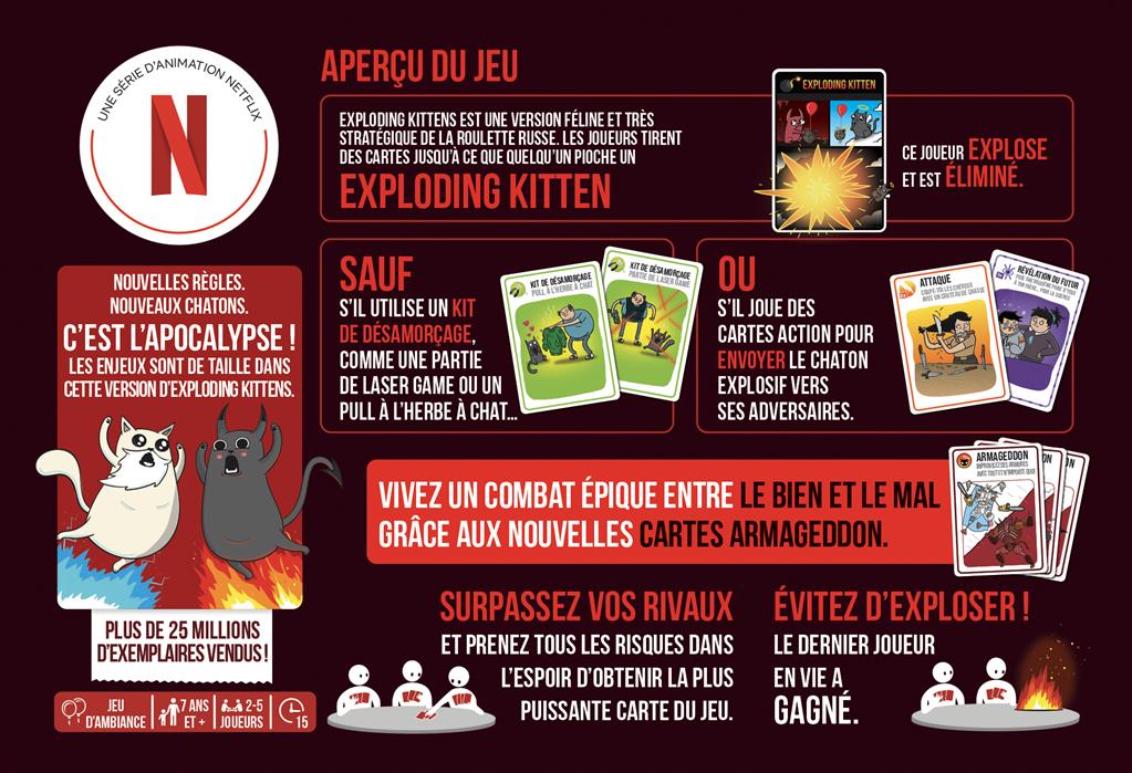 dos boite jeu Exploding Kittens Bien vs Mal