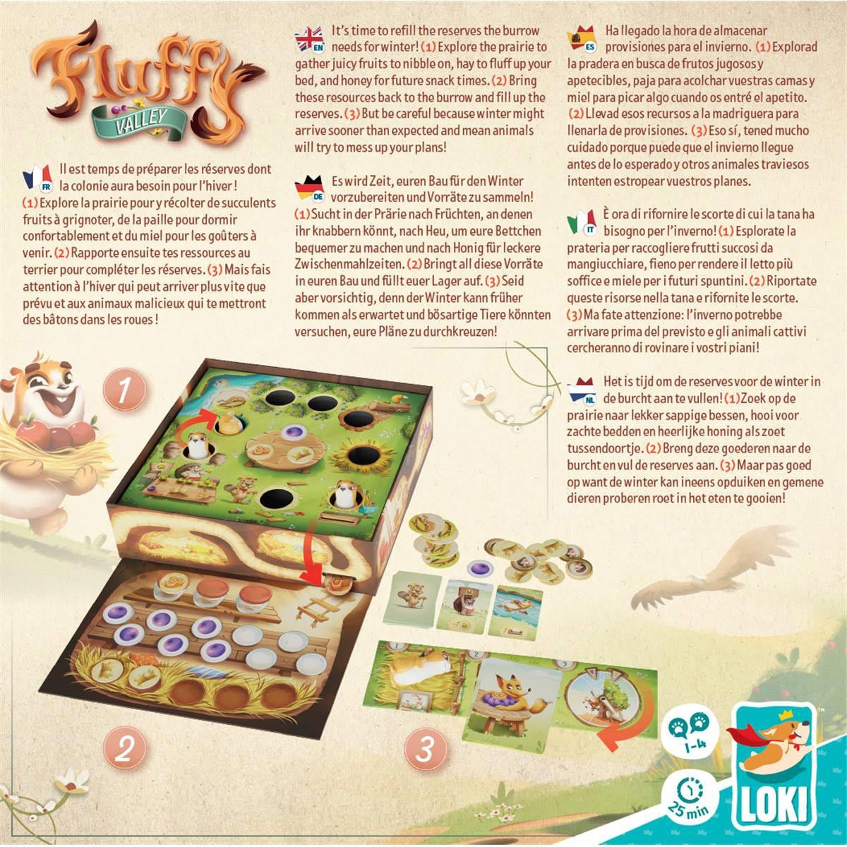 dos boite jeu Fluffy Valley