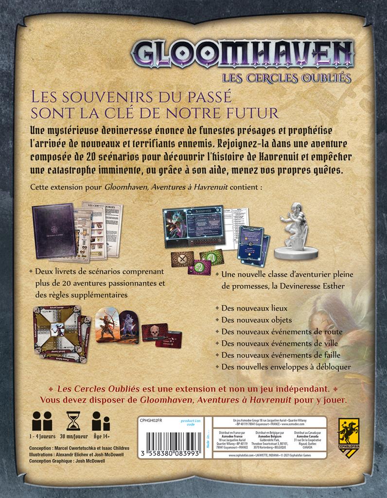 dos boite jeu Gloomhaven Les cercles oublies