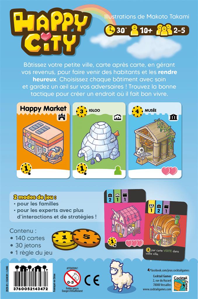 dos boite jeu Happy City