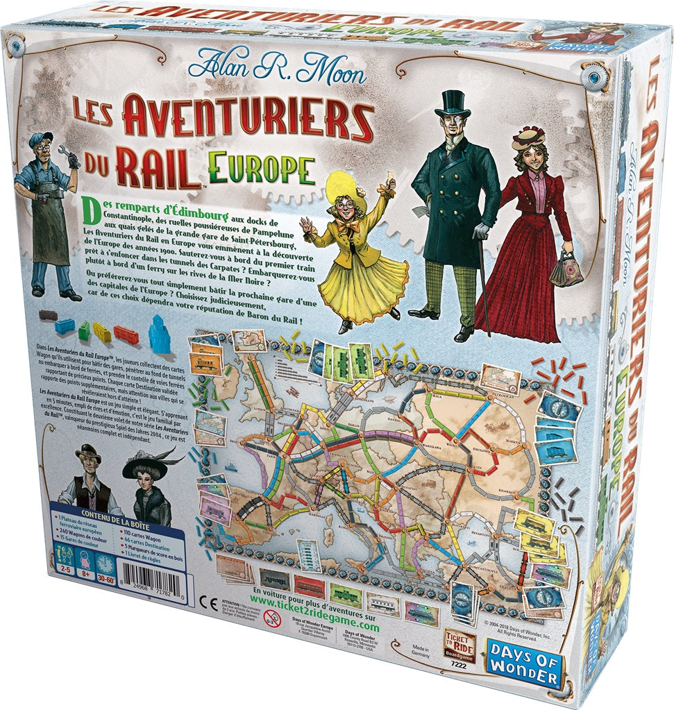 dos boite jeu Les Aventuriers du rail Europe