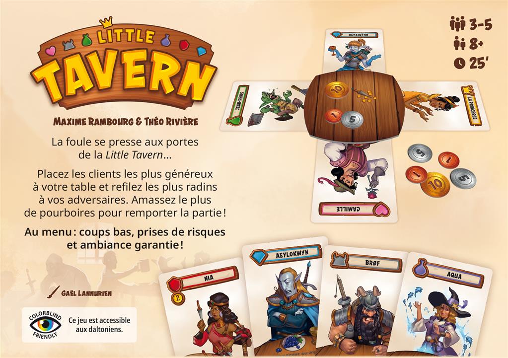 dos boite jeu Little Tavern