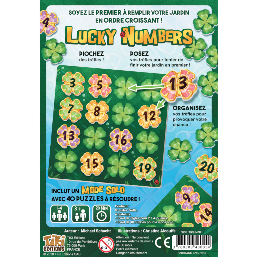 dos boite jeu Lucky Numbers