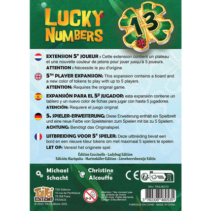 dos boite jeu Lucky Numbers Extension 5eme joueur