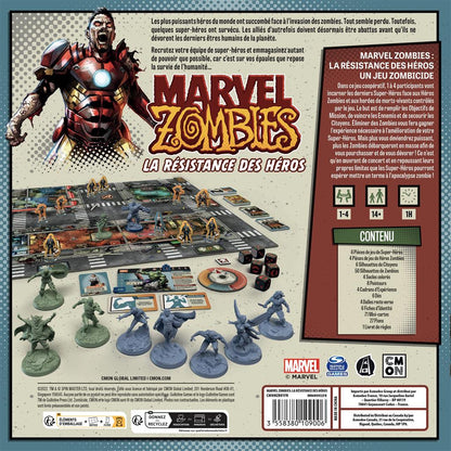 dos boite jeu Marvel Zombies La resistance des heros