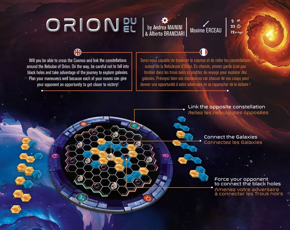 dos boite jeu Orion Duel