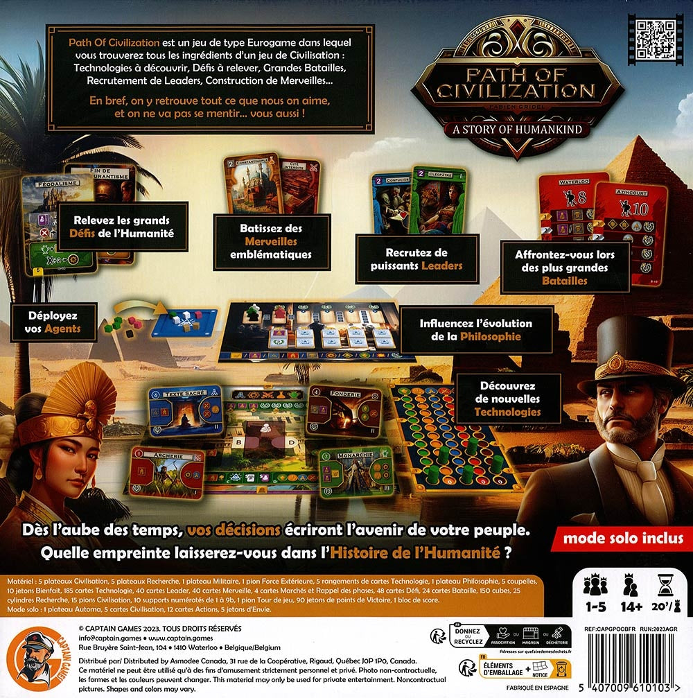 dos boite jeu Path of Civilization