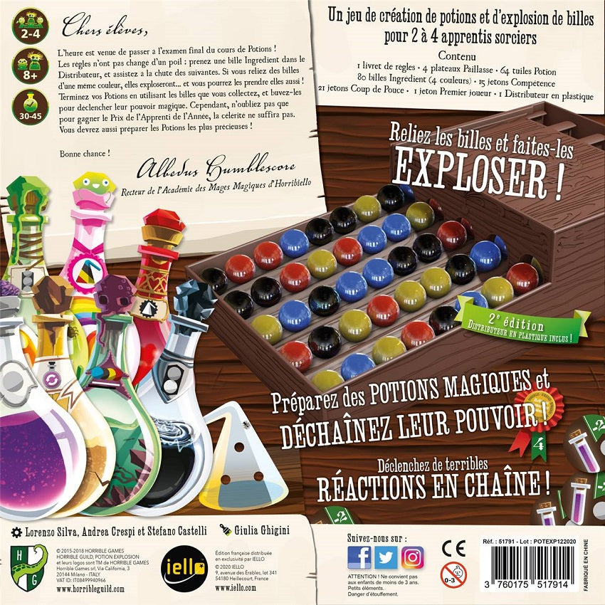 dos boite jeu Potion Explosion