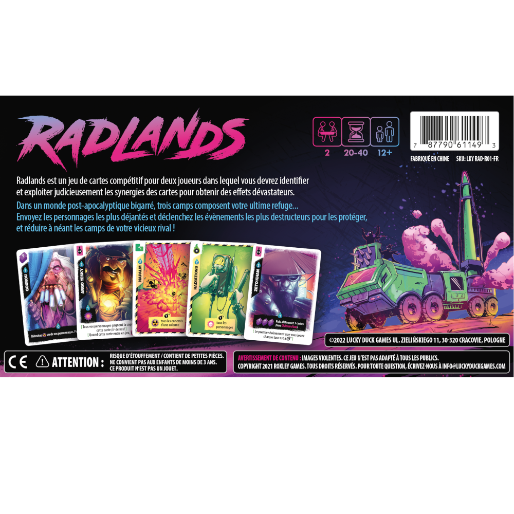 dos boite jeu Radlands