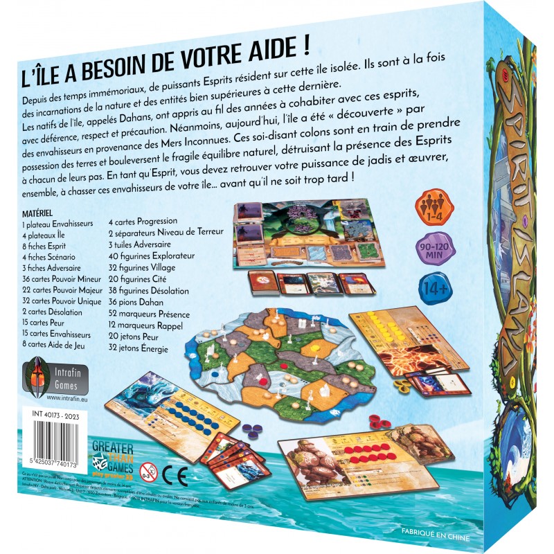 dos boite jeu Spirit Island