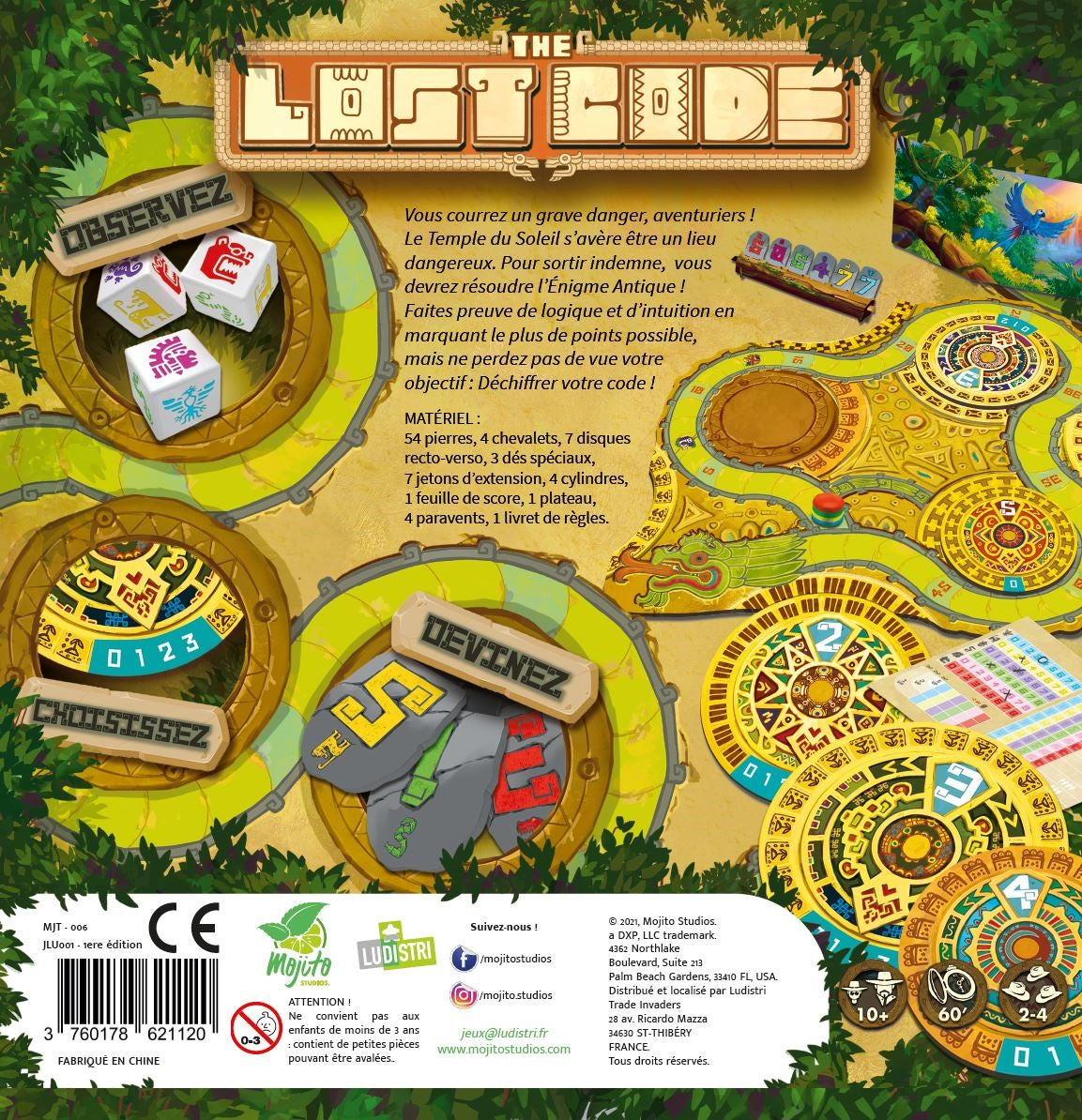 dos boite jeu The Lost Code