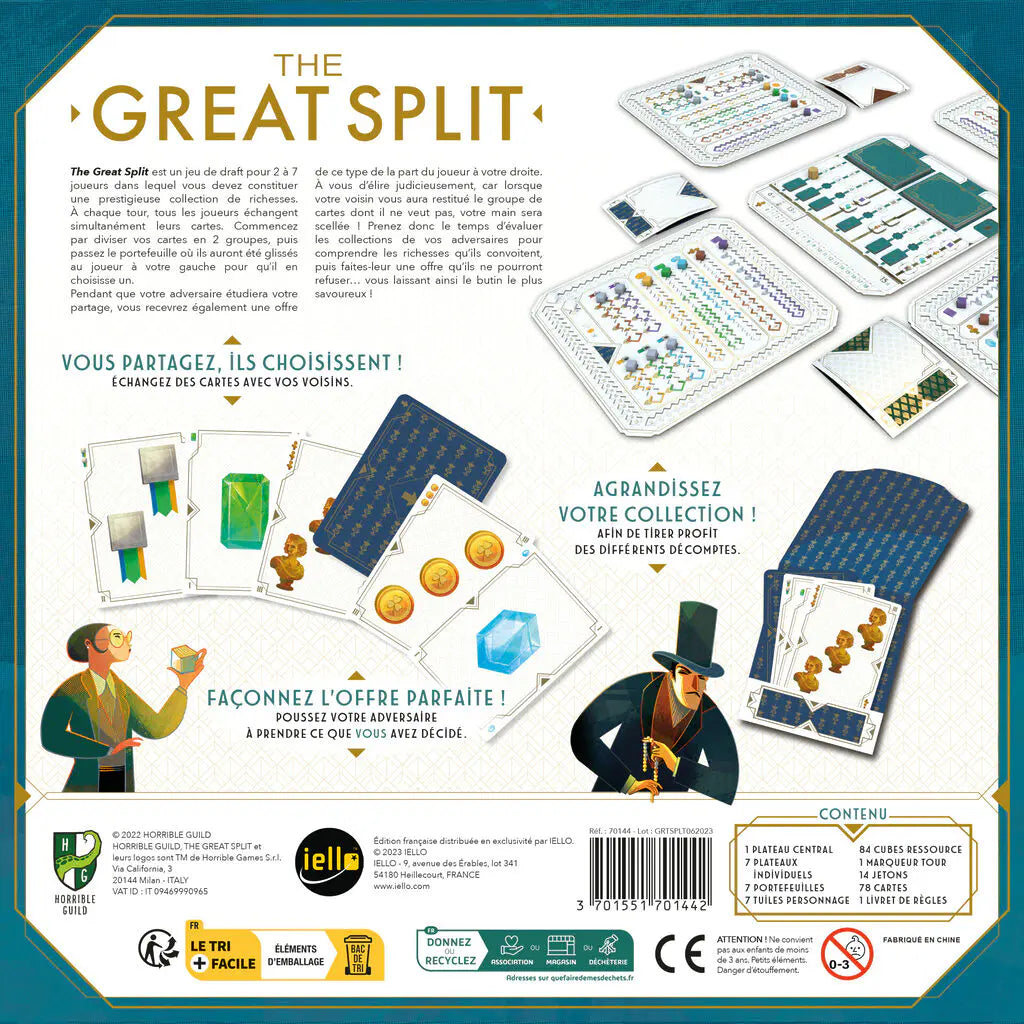 dos boite jeu The great split