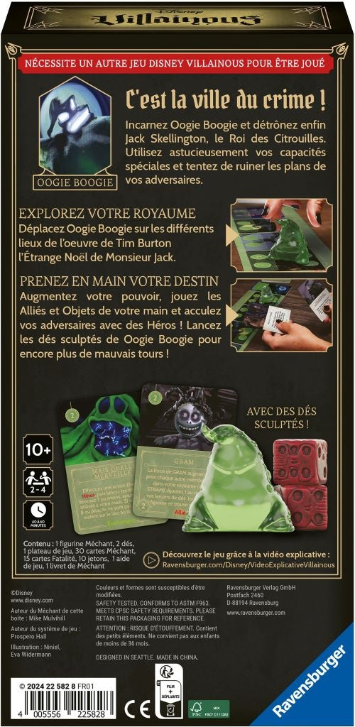 dos boite jeu Villainous Rempli d'Effroi