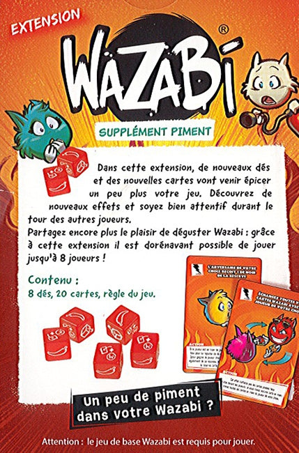 dos boite jeu Wazabi Extension Supplement Piment